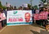 NUJ Abuja chapter Protest over missing Vanguard Reporter, Salem Storm Police HQ