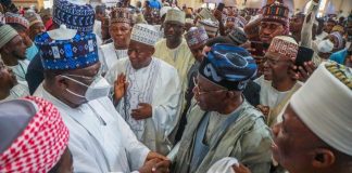 PHOTO NEWS: Lawan, Tinubu attend special Juma’at prayer to mark 2022 democracy day celebration