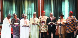 Tinubu swears in RMAFC, FCC commissioners, permanent secretaries