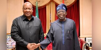 Tinubu, Mahama meet in Abuja